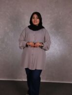 مانتو حریر یقه مردانه - تصویر 6