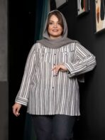 مانتو لینن زارا راه راه - تصویر 4