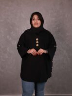 مانتو کریشه دکمه چوبی - تصویر 2