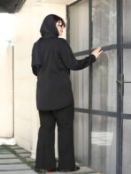 شومیز مشکی خرجکار لمه - تصویر 4