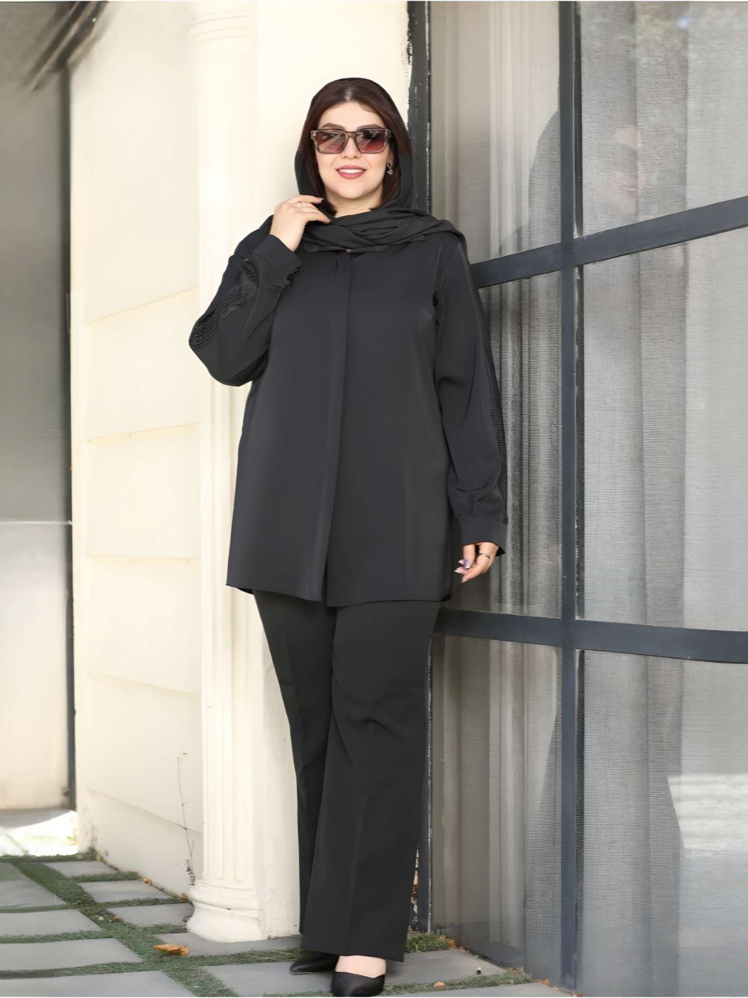 Compress_20260619_191527_7044 شومیز مشکی خرجکار لمه - تصویر 1