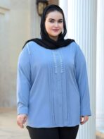 شومیز یقه چین دار قواره دار - تصویر 7