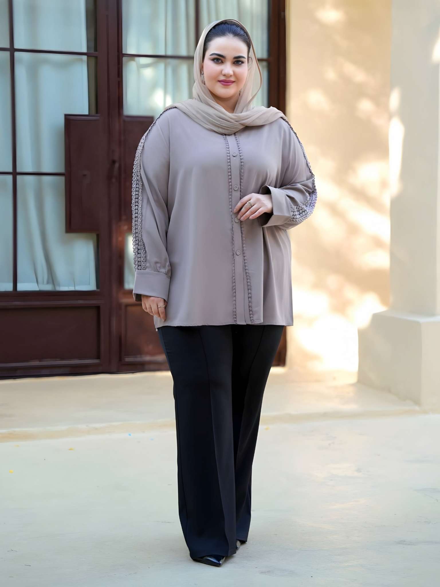 Compress_20260628_145756_6004 شومیز آستین گیپور - تصویر 1