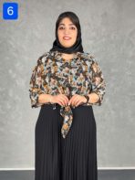شومیز حریر گره ای سایزبزرگ - تصویر 6
