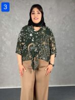 شومیز حریر گره ای سایزبزرگ - تصویر 7