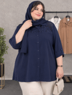شومیز قواره دار گیپوردوزی - تصویر 5