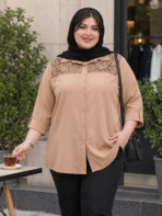 شومیز قواره دار گیپوردوزی - تصویر 4